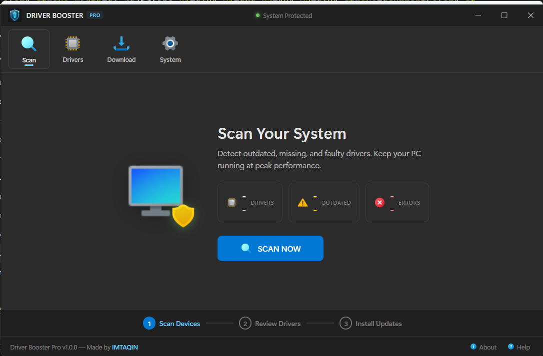 Driver Booster - Scan Dashboard