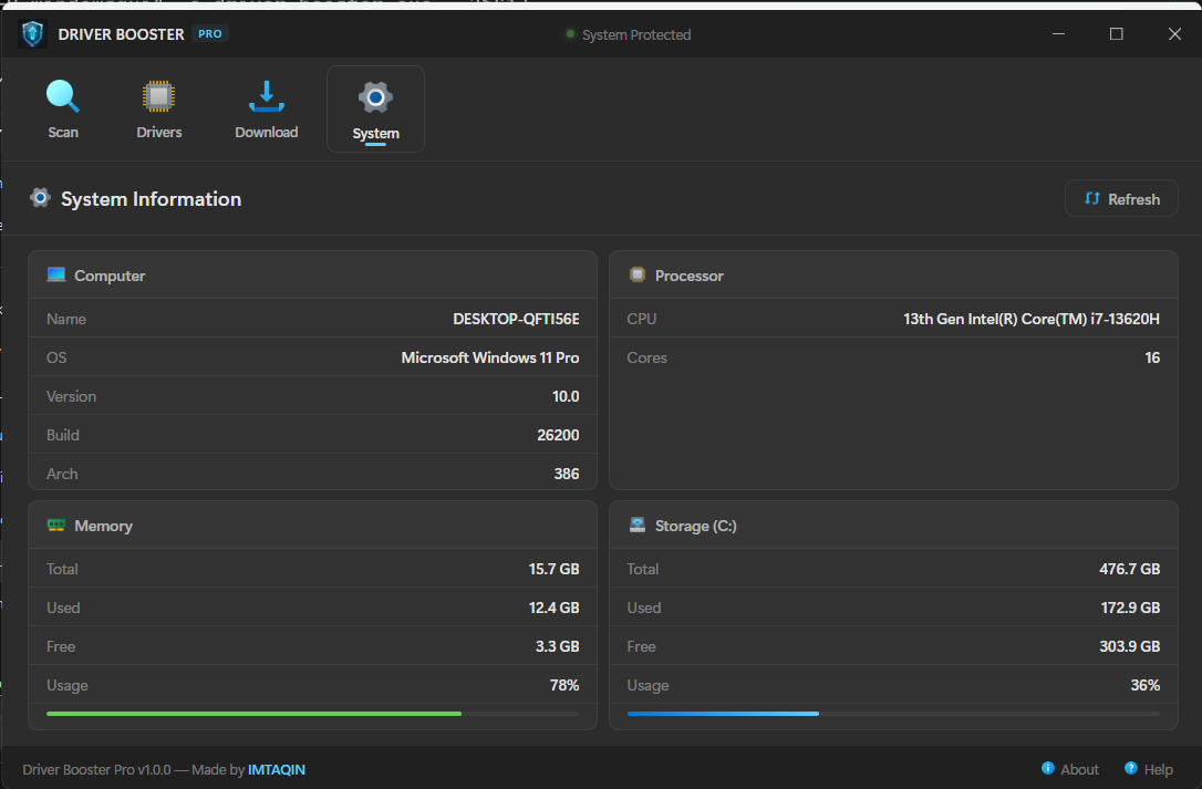 Driver Booster - System Information